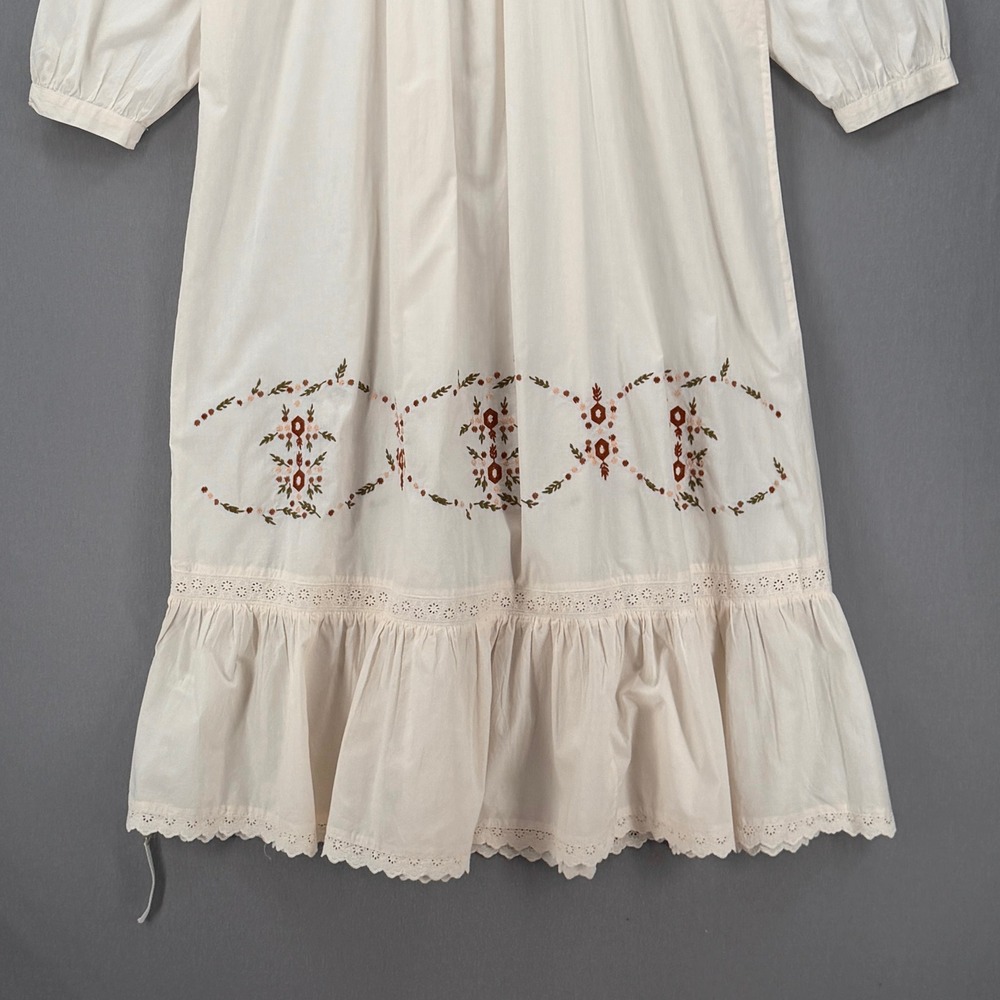 CHRISTY DAWN The Yolanda Organic Cotton Embroidered Maxi Dress Womens XL Cream - Picture 7 of 16